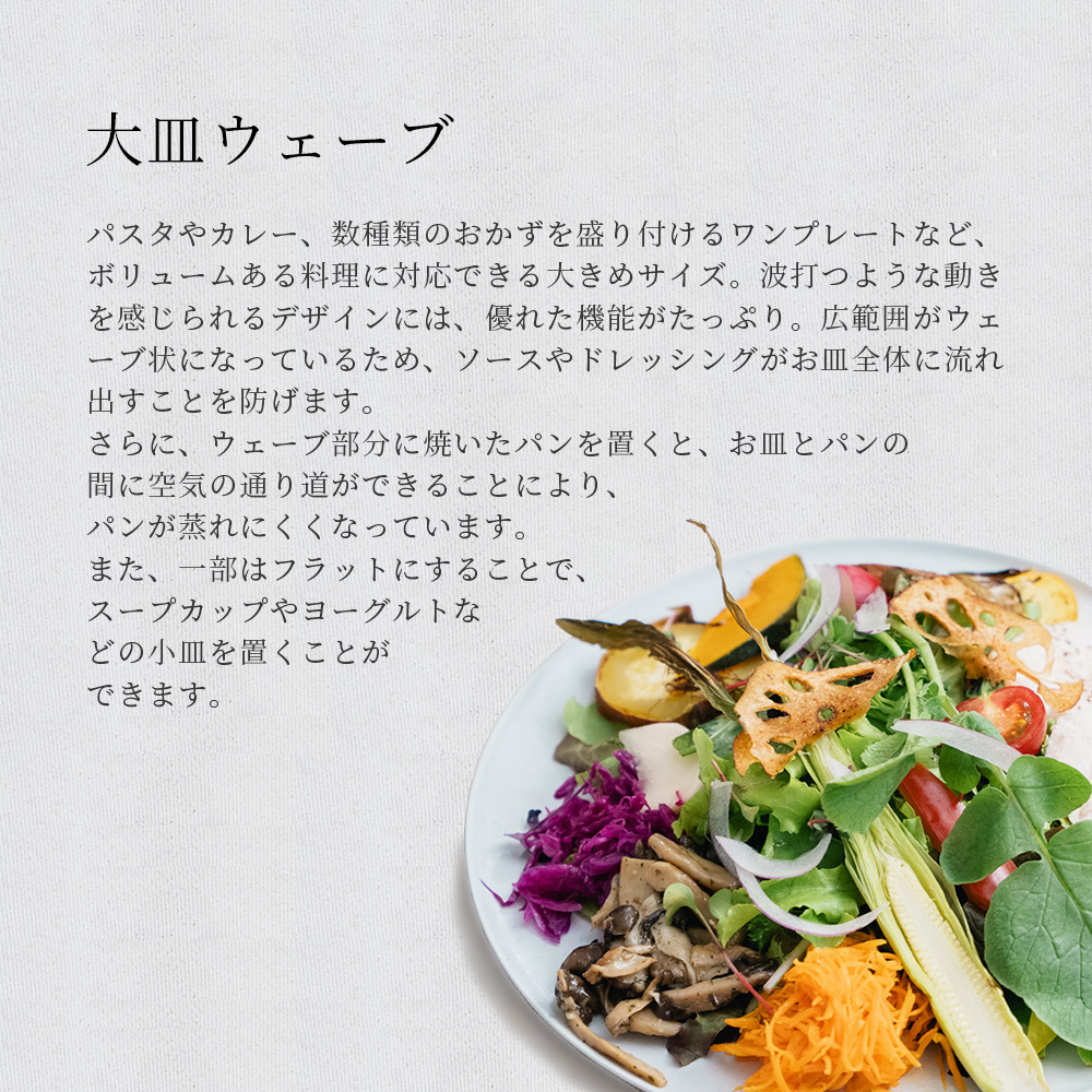 軽くて割れない食器・カトラリー ARAS・エーラス 大皿ウェーブ大皿ウェーブ