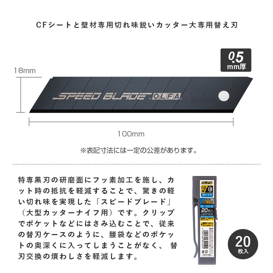 CFシートと壁材専用切れ味鋭いカッター大 替刃