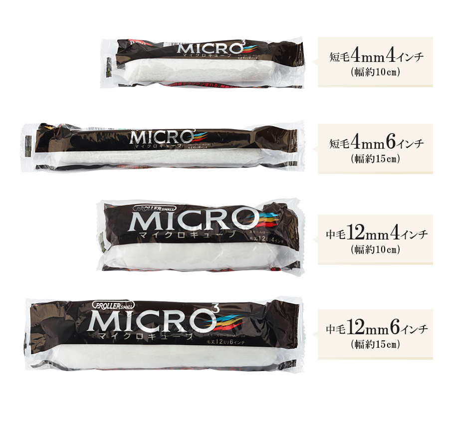 万能マルチスモールローラー 万能用MICRO3 短毛・中毛