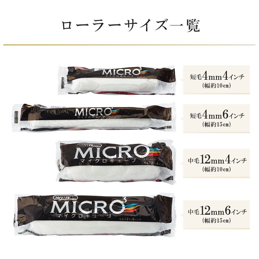 万能マルチスモールローラー　万能用ＭＩＣＲＯ３ 短毛・中毛