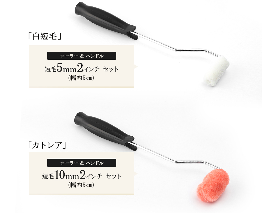 スモールローラーセット カトレア・白短毛