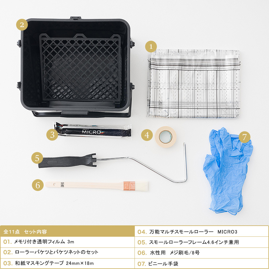 壁紙にペンキが塗れるウォールペイント初心者道具セット内容