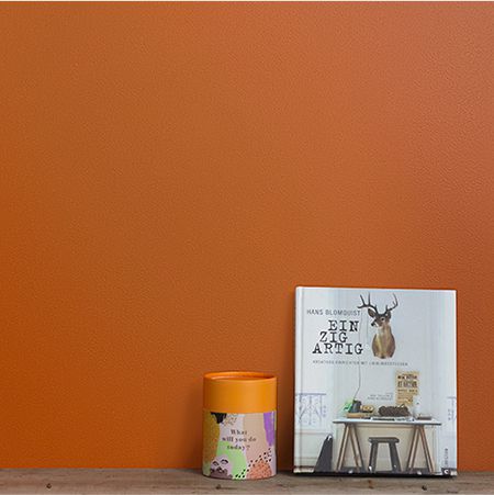 壁紙に塗れる壁紙ペンキ『マットウォール』のキャロットオレンジ