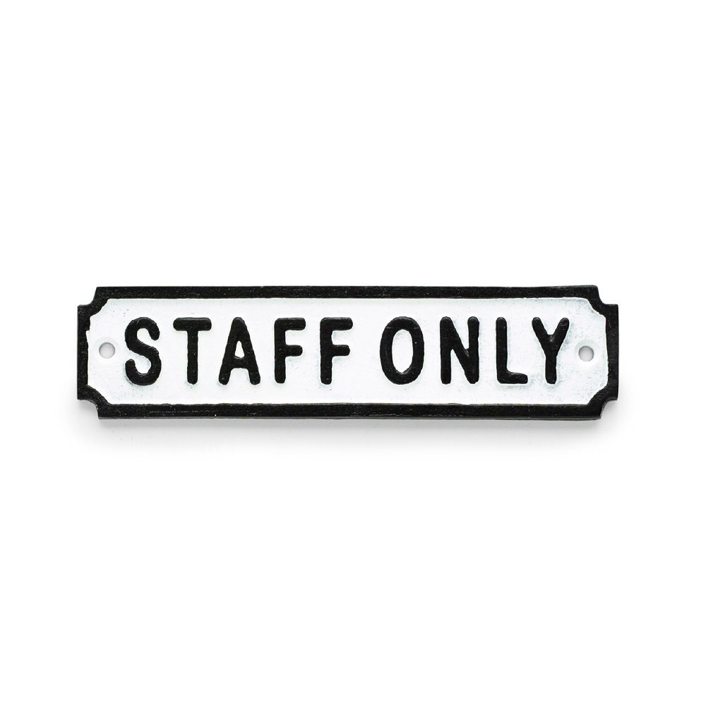 アイアンサインプレート「STAFF ONLY」