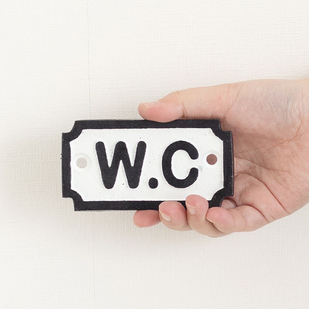 アイアンサインプレート「W.C」