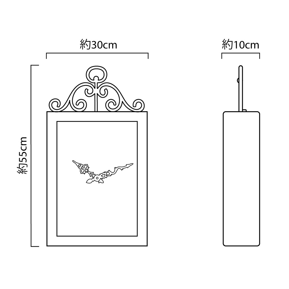 壁掛け時計「アンティーク調レクタングルクロック」