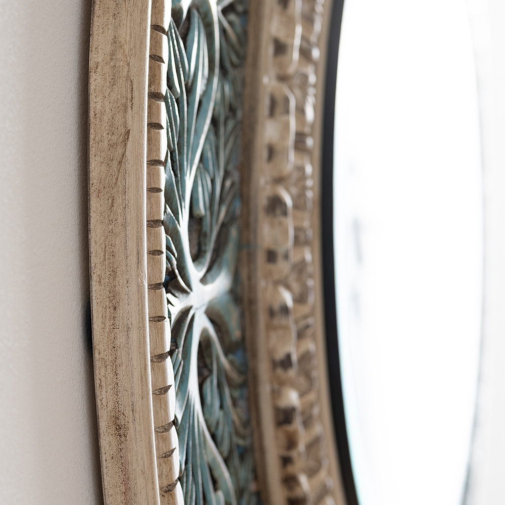 壁に取り付け可能壁掛け時計「アンティーク調ターコイズフェイスレリーフ大時計」